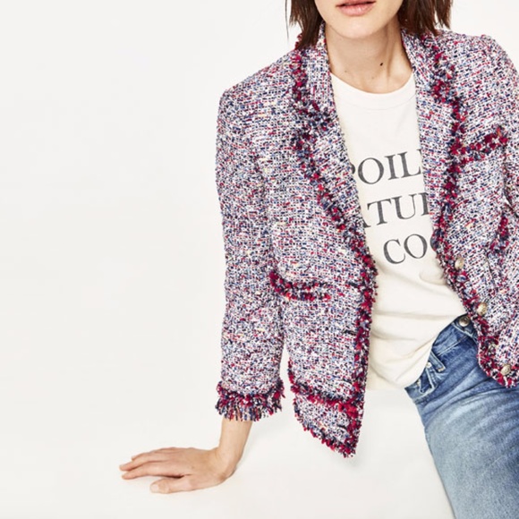 zara frayed jacket